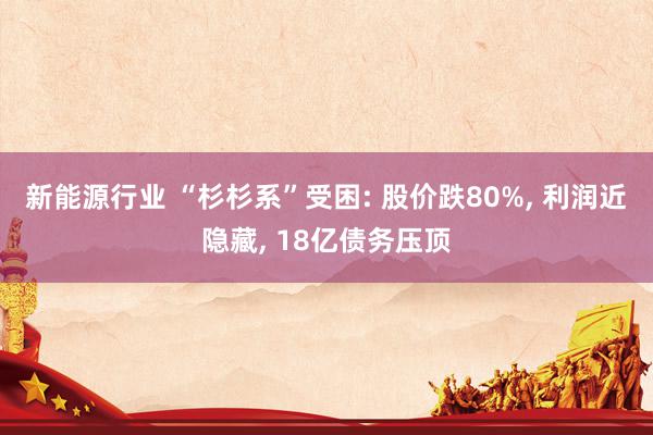 新能源行业 “杉杉系”受困: 股价跌80%, 利润近隐藏, 18亿债务压顶