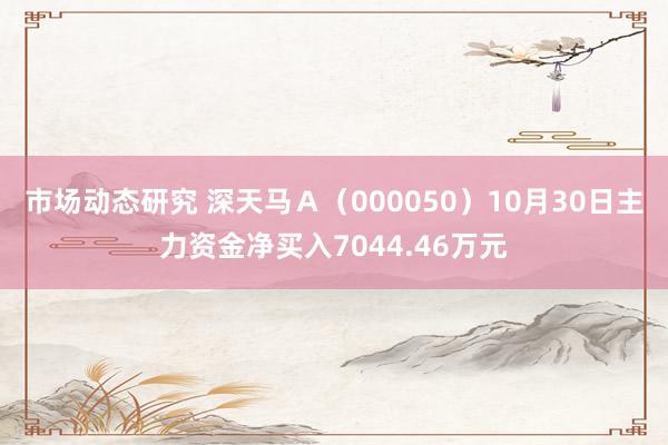 市场动态研究 深天马Ａ（000050）10月30日主力资金净买入7044.46万元