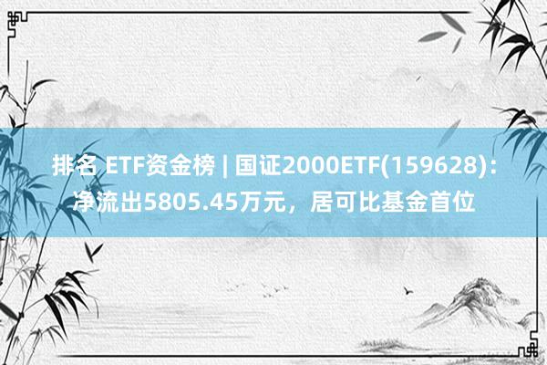 排名 ETF资金榜 | 国证2000ETF(159628)：净流出5805.45万元，居可比基金首位