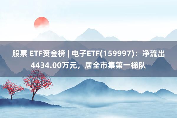 股票 ETF资金榜 | 电子ETF(159997)：净流出4434.00万元，居全市集第一梯队