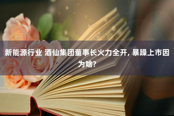 新能源行业 酒仙集团董事长火力全开, 暴躁上市因为啥?