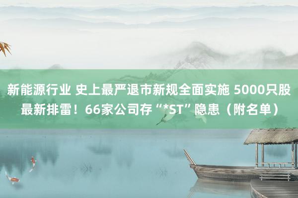 新能源行业 史上最严退市新规全面实施 5000只股最新排雷！66家公司存“*ST”隐患（附名单）