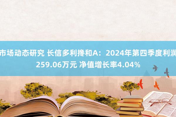 市场动态研究 长信多利搀和A：2024年第四季度利润259.06万元 净值增长率4.04%