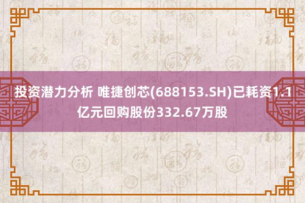 投资潜力分析 唯捷创芯(688153.SH)已耗资1.1亿元回购股份332.67万股