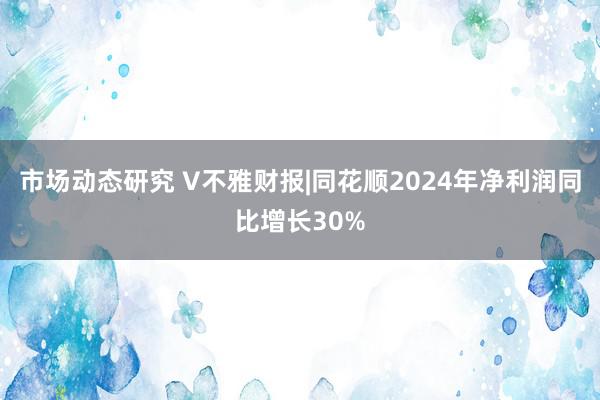 市场动态研究 V不雅财报|同花顺2024年净利润同比增长30%