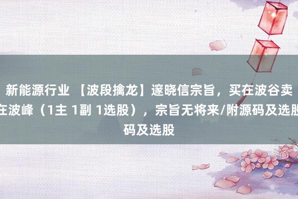 新能源行业 【波段擒龙】邃晓信宗旨，买在波谷卖在波峰（1主 1副 1选股），宗旨无将来/附源码及选股