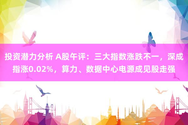 投资潜力分析 A股午评：三大指数涨跌不一，深成指涨0.02%，算力、数据中心电源成见股走强