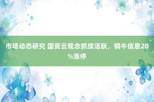 市场动态研究 国资云观念抓续活跃，铜牛信息20%涨停