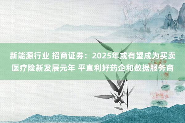 新能源行业 招商证券：2025年或有望成为买卖医疗险新发展元年 平直利好药企和数据服务商